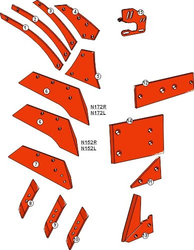 Explosionszeichnung Niemeyer Pflugkörper Typ EN17G